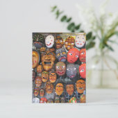 パフォーマン伝統的ス用の韓国語マスク | 한국 전통 탈 シーズンポストカード (スタンド正面)