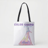 パフォーマ付きカラーガードのシルエット姿 トートバッグ (正面)