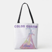 パフォーマ付きカラーガードのシルエット姿 トートバッグ (裏面)