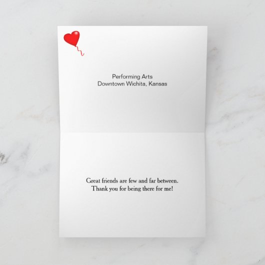 パフォーミングアーツダウンタウンウィチタフレンズありがとう サンキューカード (内部)