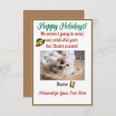 パフォーミングハッピーホリデードッグクリスマスカード (正面/裏面)