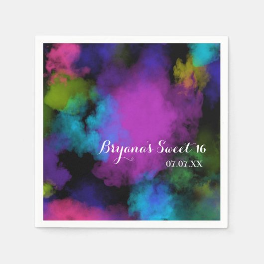 パフズオブカラーメイクアップ美しいシックなグラマーパーティー スタンダードカクテルナプキン (正面)