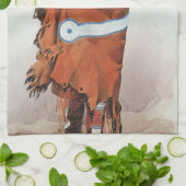 パフツワ・クタ（Pachtuwa-Chta）- ボドマーによるアリカラ戦士の肖像画 キッチンタオル (折り畳み)