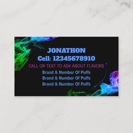 パフバーテープ黒名刺 名刺 (裏面)