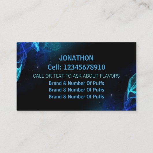 パフバー型青と黒の名刺 名刺 (裏面)