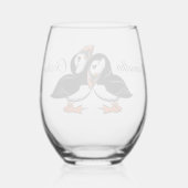 パフパーソナライズされたィンの可愛さ ステムなしワイングラス (裏面)