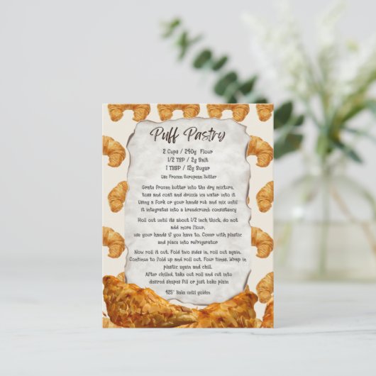 パフペストリーレシピはがき ポストカード (スタンド正面)