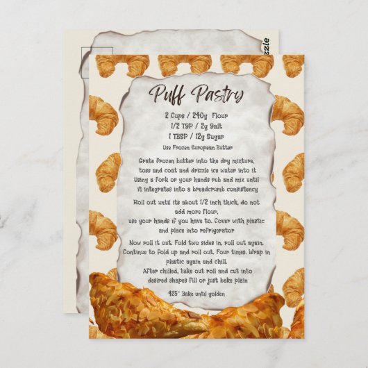 パフペストリーレシピはがき ポストカード (正面/裏面)