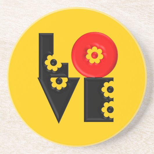 パフモダンィポップ・アートのフローララブスクエア コースター (正面)