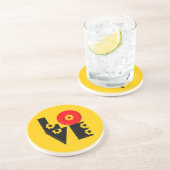 パフモダンィポップ・アートのフローララブスクエア コースター (側面)