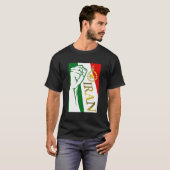パフラヴィ王冠を持つイラン国旗 Tシャツ (正面フル)