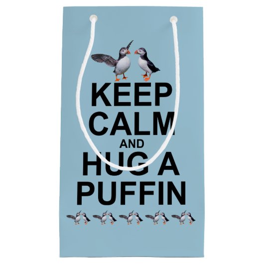 パフ保ィン抱き枕を抱きしめて静かにする スモールペーパーバッグ (正面)