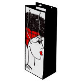 パフ包まれたワイン抱き枕 ワインギフトバッグ (正面アングル)