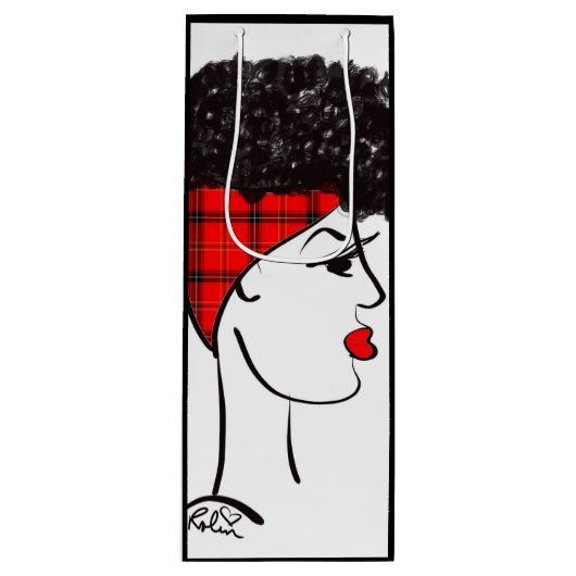 パフ包まれたワイン抱き枕 ワインギフトバッグ (正面)