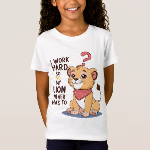 パフ怒リオン – かわいい漫画ライオンの可愛いTシャツ Tシャツ