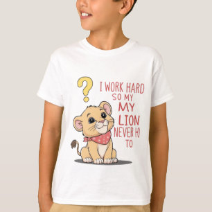 パフ怒リオン – かわいい漫画ライオンの可愛いTシャツ Tシャツ