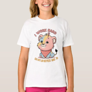 パフ怒リオン – かわいい漫画ライオンの可愛いTシャツ Tシャツ