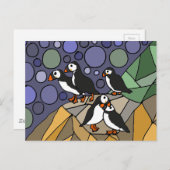 パフ素晴らしィンバードアート抽象芸術オリジナル ポストカード (正面/裏面)
