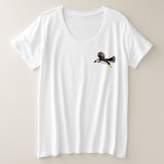パフ飛んでいるィン芸術 プラスサイズTシャツ (デザイン正面)