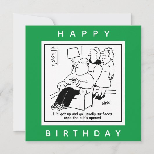 パブが漫画を開くと夫が起きて行く カード (正面)