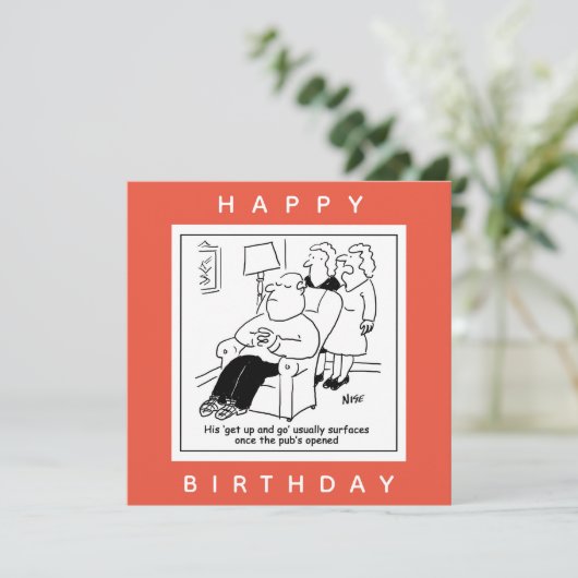 パブが漫画を開くと夫が起きて行く カード (スタンド正面)