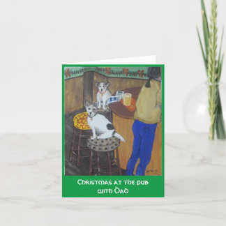 パブでのクリスマスとパパ カード