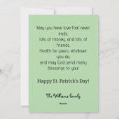 パブにサンパトリックの衣装を着た可愛い子犬 シーズンカード (裏面)