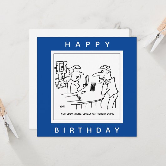 パブのアニメでバーメイドをなでるような男 カード (正面/裏面インサイチュ)