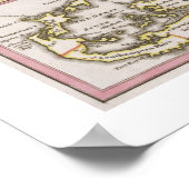 パブのイギリス植民地カリブのの地図。 ポスター (角)