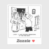 パブのクイズから夜遅く帰宅した男。おもしろい シール (シート)