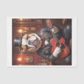 パブのス遊テームパンクブルドッグのギター –  薄葉紙 (正面)