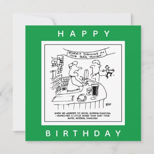 パブのモリス踊り。モリス伝統的踊り カード (正面)