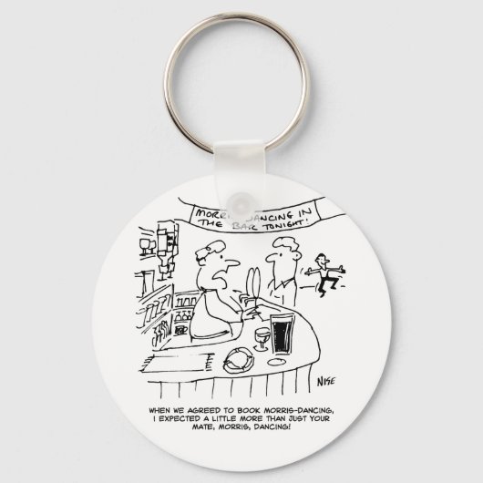 パブのモリス踊り。モリス伝統的踊り キーホルダー (正面)