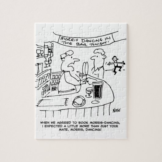 パブのモリス踊り。モリス伝統的踊り ジグソーパズル (縦)