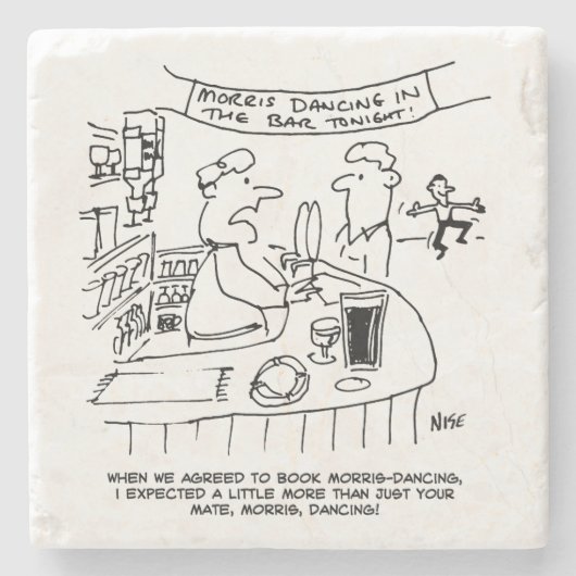 パブのモリス踊り。モリス伝統的踊り ストーンコースター (正面)