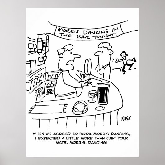パブのモリス踊り。モリス伝統的踊り ポスター (正面)