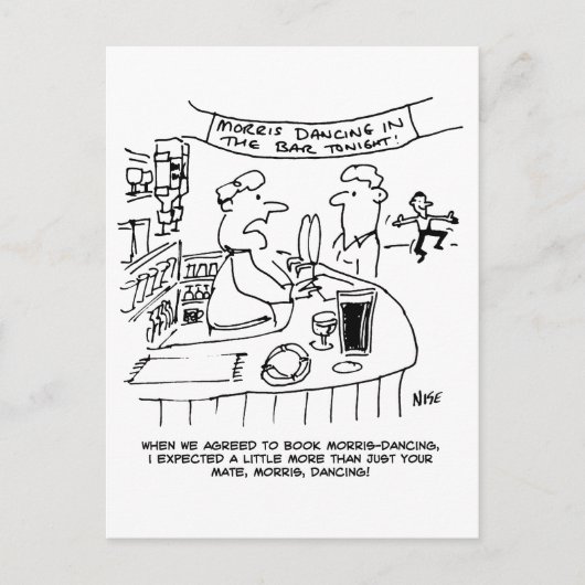 パブのモリス踊り。モリス伝統的踊り ポストカード (正面)