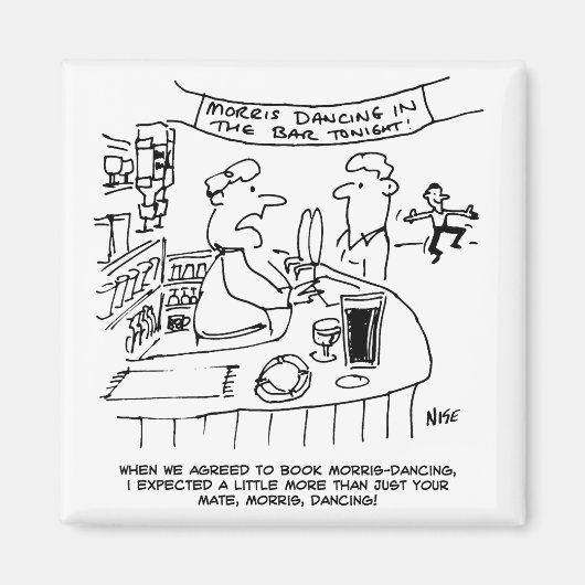 パブのモリス踊り。モリス伝統的踊り マグネット (正面)