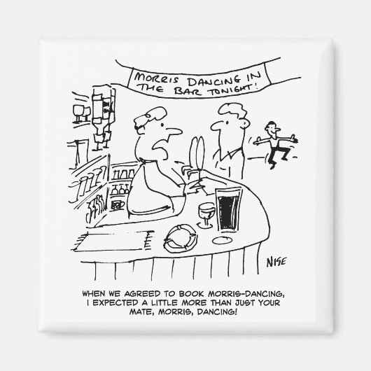 パブのモリス踊り。モリス伝統的踊り マグネット (正面)