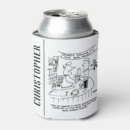 パブのモリス踊り。モリス伝統的踊り 缶クーラー (缶正面)