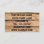 パブまたはバーの所有者の缶ビールの名刺 名刺 (裏面)