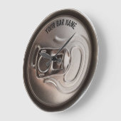 パブまたはバーの所有者の缶ビールの時計 ラージ壁時計 (傾斜)