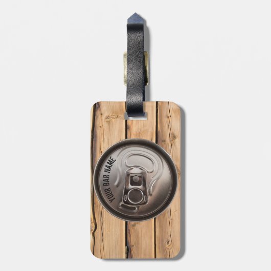 パブまたはバーの所有者の缶ビールの荷物のラベル ラゲッジタグ (裏面縦)