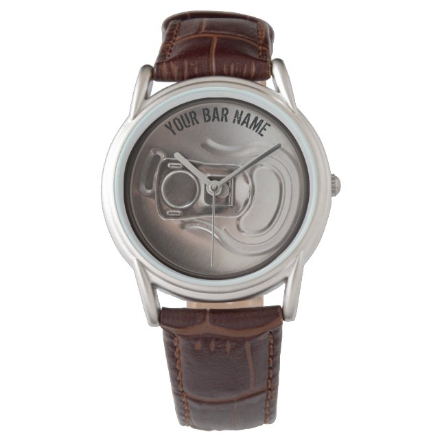 パブまたはバーオーナーのビール缶を見る 腕時計 (正面)