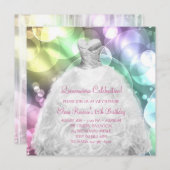 パブエレガントルピンクと紫キンセアニェラ 招待状 (正面/裏面)