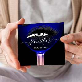 パブカクテルピンクネイビーワインバードリンクガラスロゴ スクエア名刺