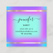 パブカクテルワインバードリンクピンクアクアストロベリー スクエア名刺 (裏面)