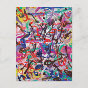 パブカラフルロ・レイ絵を描さんの葉書 ポストカード
