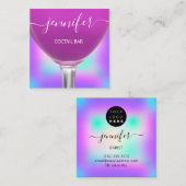 パブコクテールワインバードリンクのグラスロモダンゴ スクエア名刺 (正面/裏面)