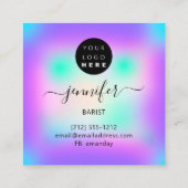 パブコクテールワインバードリンクのグラスロモダンゴ スクエア名刺 (裏面)